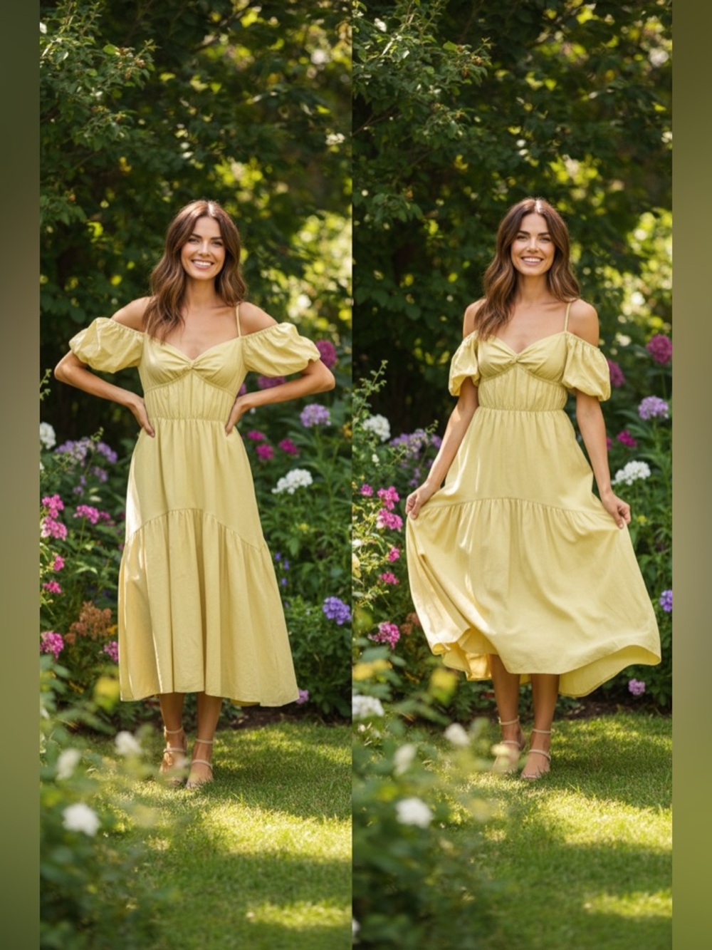 Vince Yellow Puff Sleeve Maxi Dress